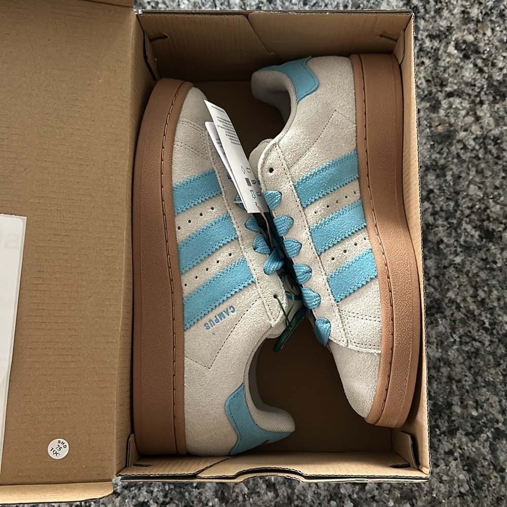 Adidas Women's Sneakers - Light Blue and Cream - Picture 2 of 3